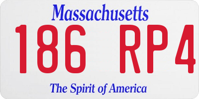 MA license plate 186RP4
