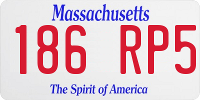 MA license plate 186RP5