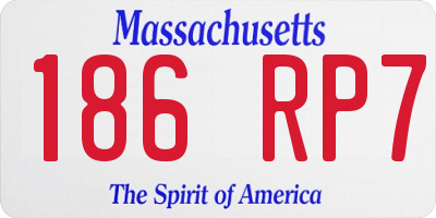 MA license plate 186RP7
