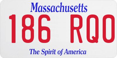 MA license plate 186RQ0