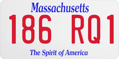 MA license plate 186RQ1