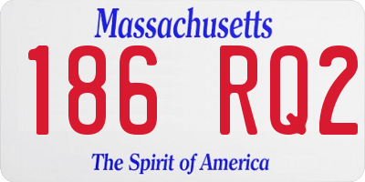 MA license plate 186RQ2