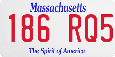 MA license plate 186RQ5