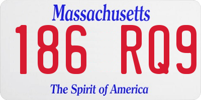 MA license plate 186RQ9