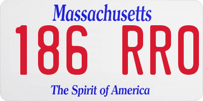 MA license plate 186RR0