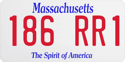 MA license plate 186RR1
