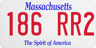 MA license plate 186RR2