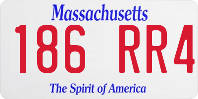 MA license plate 186RR4