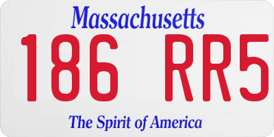 MA license plate 186RR5