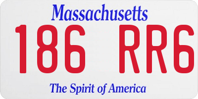 MA license plate 186RR6
