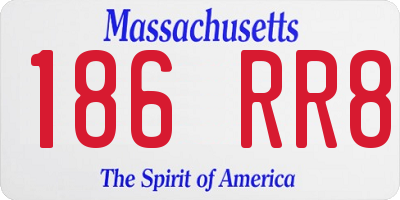 MA license plate 186RR8