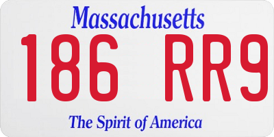 MA license plate 186RR9