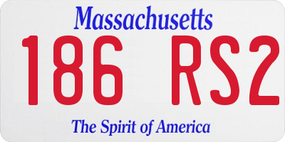 MA license plate 186RS2
