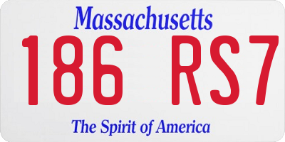 MA license plate 186RS7