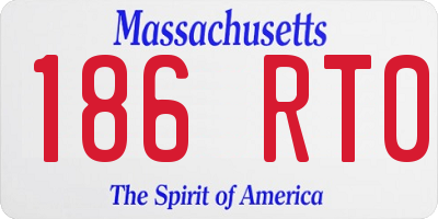 MA license plate 186RT0