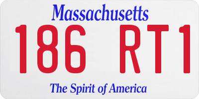 MA license plate 186RT1