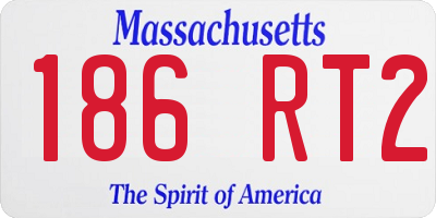 MA license plate 186RT2