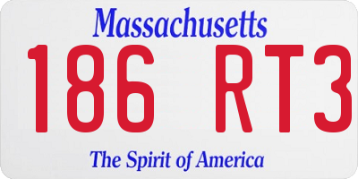 MA license plate 186RT3