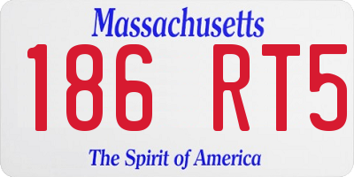 MA license plate 186RT5
