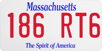 MA license plate 186RT6