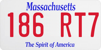 MA license plate 186RT7