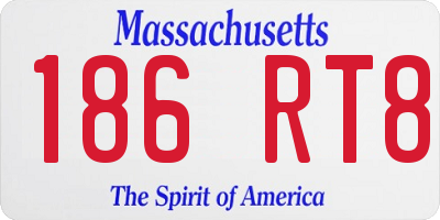 MA license plate 186RT8