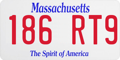 MA license plate 186RT9