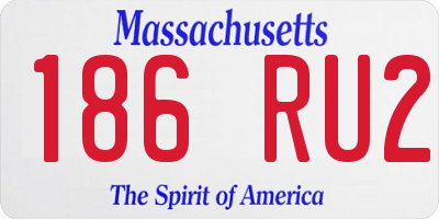 MA license plate 186RU2