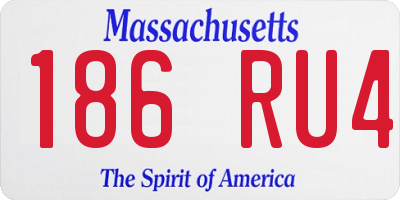 MA license plate 186RU4