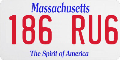 MA license plate 186RU6