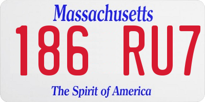 MA license plate 186RU7