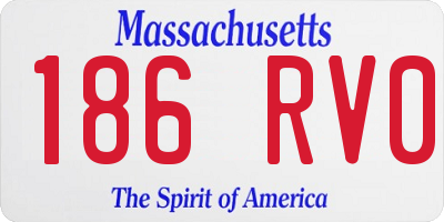 MA license plate 186RV0