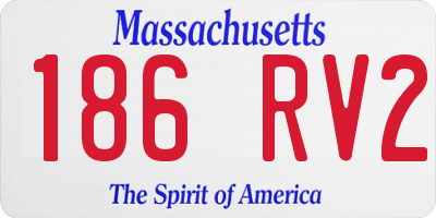 MA license plate 186RV2