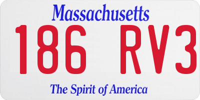 MA license plate 186RV3