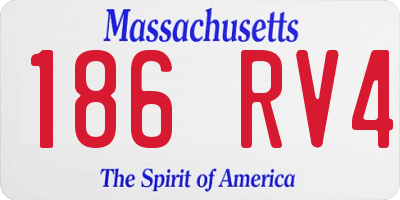MA license plate 186RV4