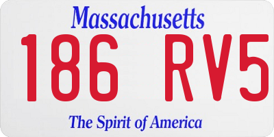 MA license plate 186RV5