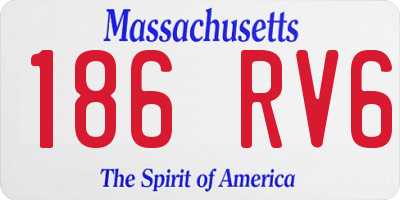MA license plate 186RV6