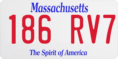 MA license plate 186RV7