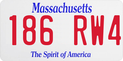 MA license plate 186RW4
