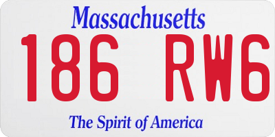 MA license plate 186RW6