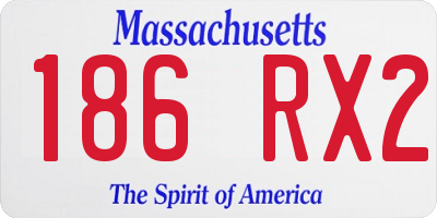 MA license plate 186RX2