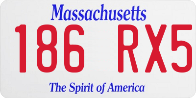MA license plate 186RX5