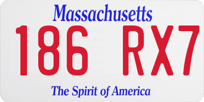 MA license plate 186RX7