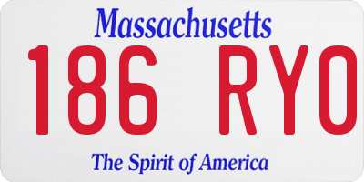 MA license plate 186RY0