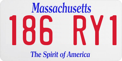 MA license plate 186RY1
