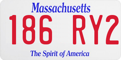 MA license plate 186RY2