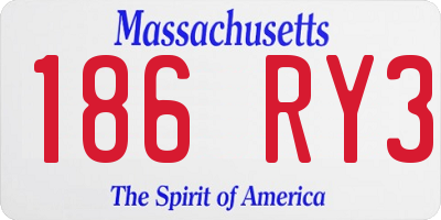 MA license plate 186RY3