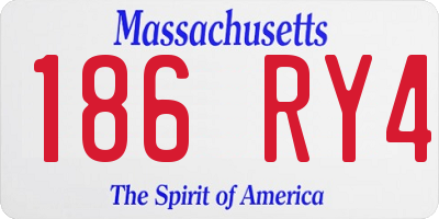 MA license plate 186RY4