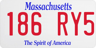 MA license plate 186RY5