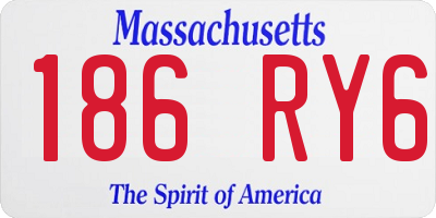 MA license plate 186RY6